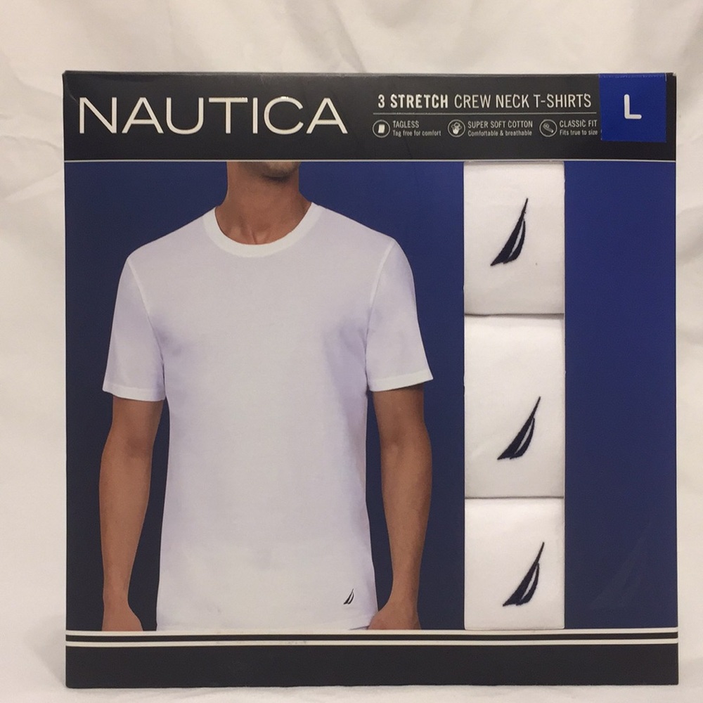 3 Nautica stretch Crew Neck T-Shirts Men’s Large